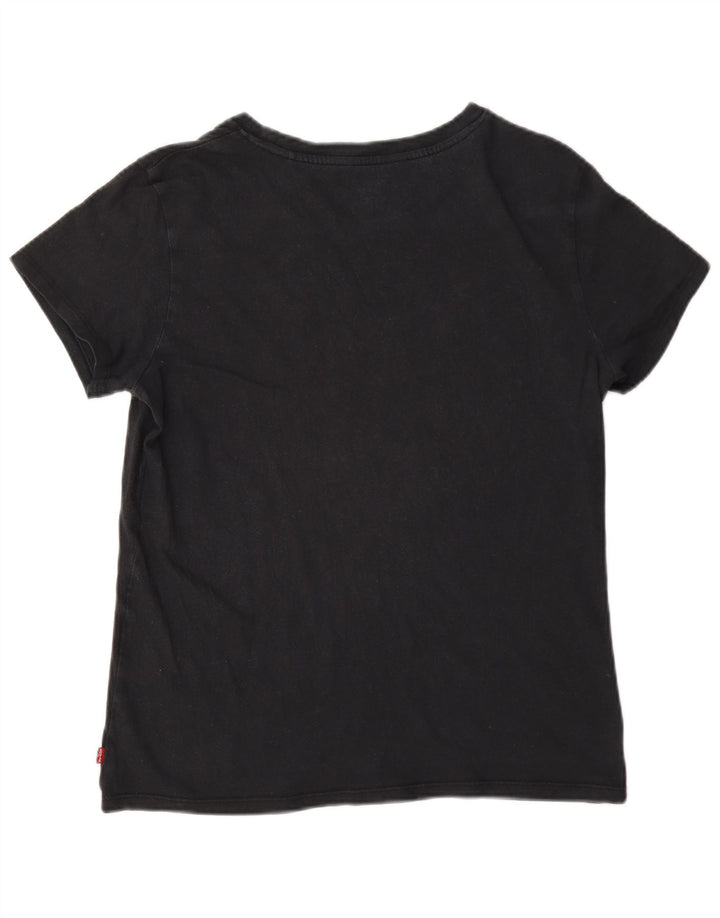 Γυναικείο γραφικό T-Shirt Levi's Top UK 14 Medium Black