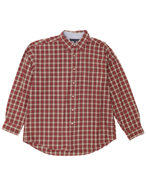 Ανδρικό πουκάμισο Tommy Hilfiger XL Red Check Cotton
