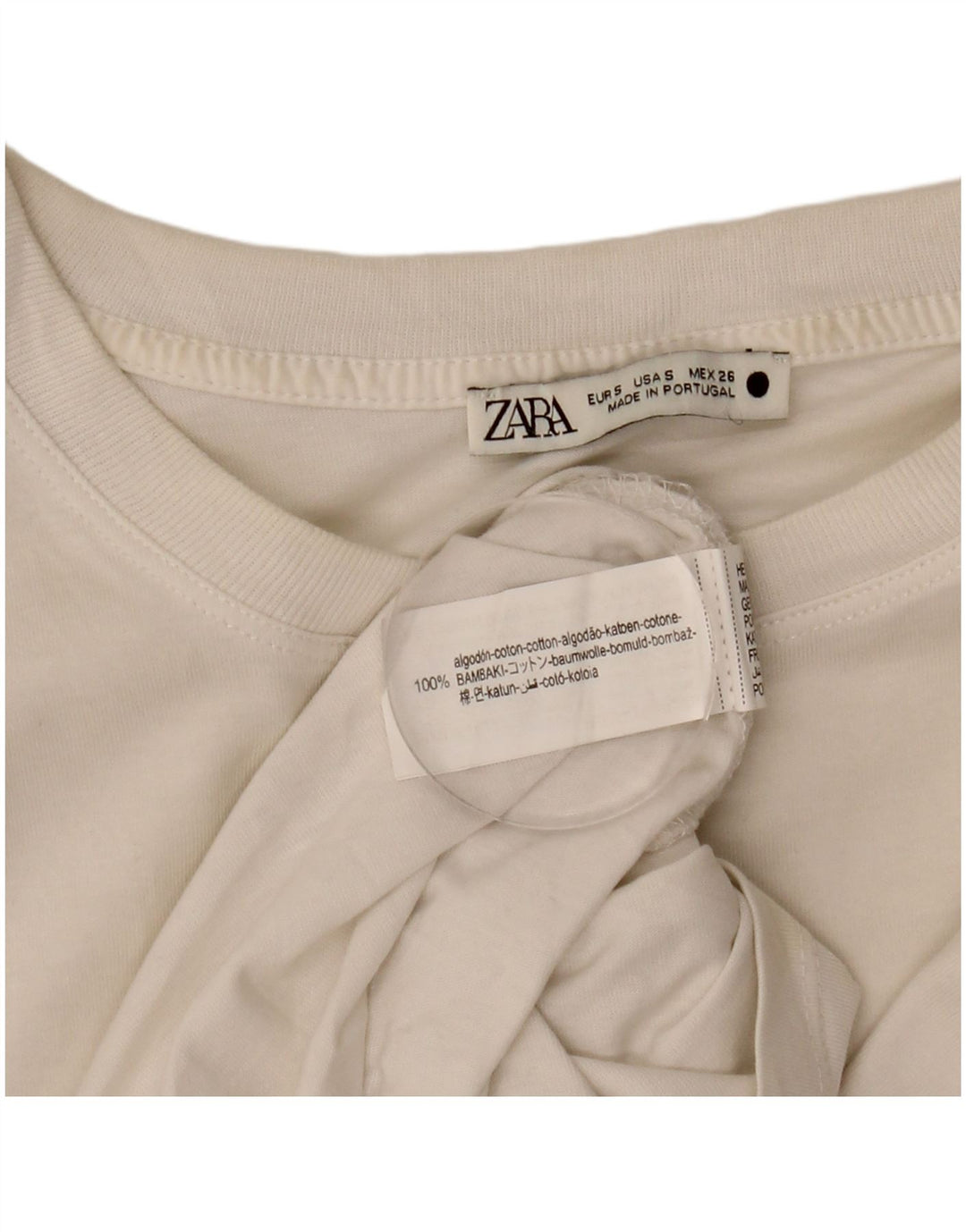 Zara Γυναικείο Γιλέκο Τοπ UK 10 Small White Βαμβακερό