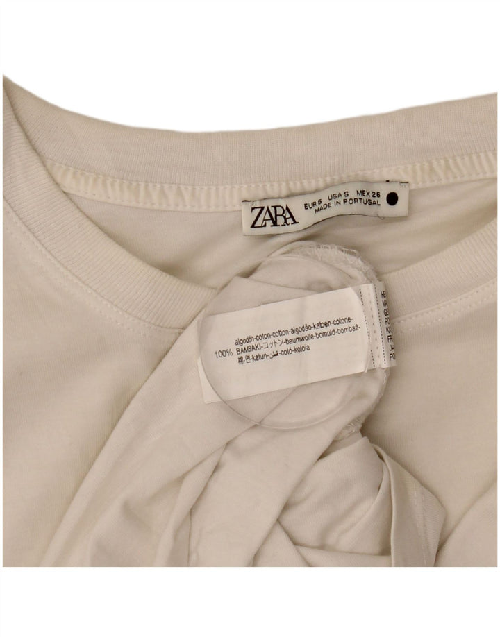 Zara Γυναικείο Γιλέκο Τοπ UK 10 Small White Βαμβακερό