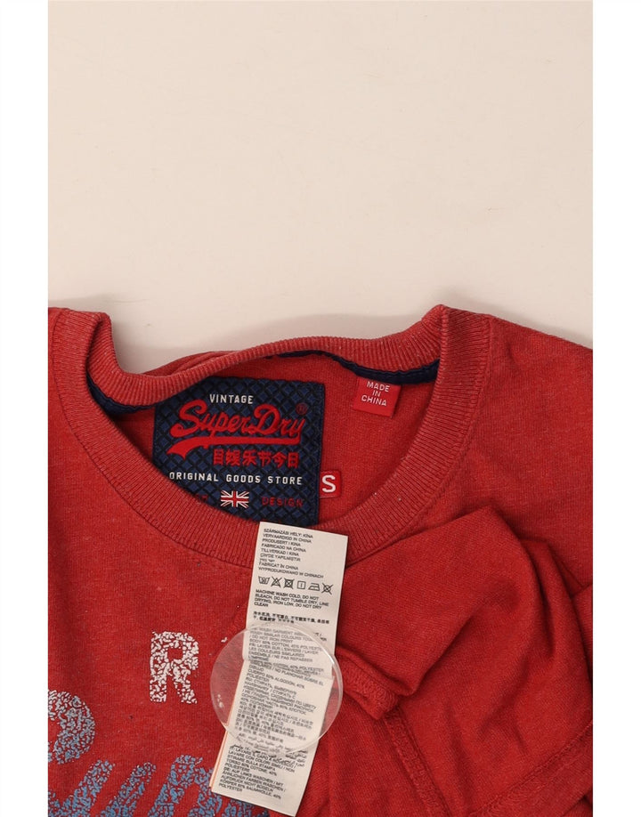Ανδρικό γραφικό μπλουζάκι SUPERDRY Τοπ Μικρό κόκκινο βαμβακερό