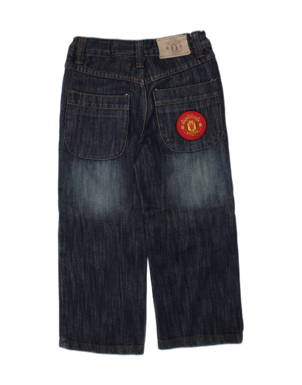 VINTAGE Boys Manchester United Straight Jeans 4-5 Years W20 L16 Blue