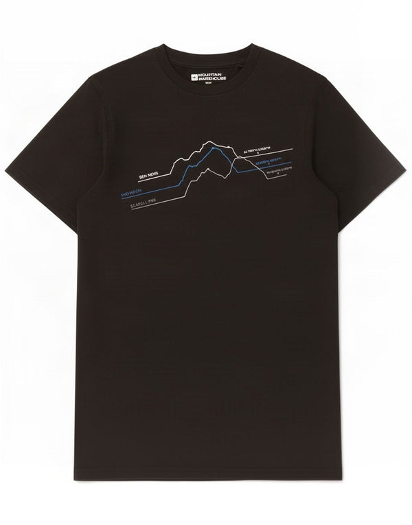 Mountain Warehouse Ανδρικό γραφικό T-Shirt Top XS Black Cotton