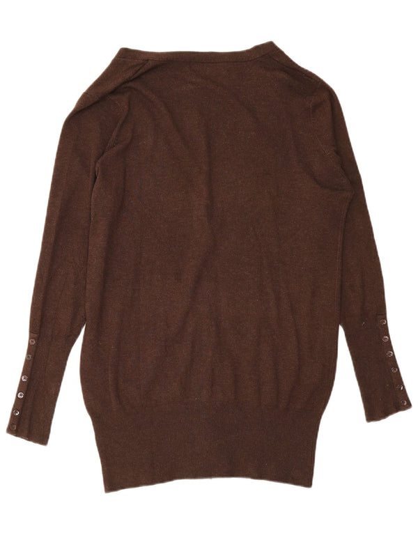 Zara Γυναικεία Ζακέτα UK 14 Large Brown Rayon