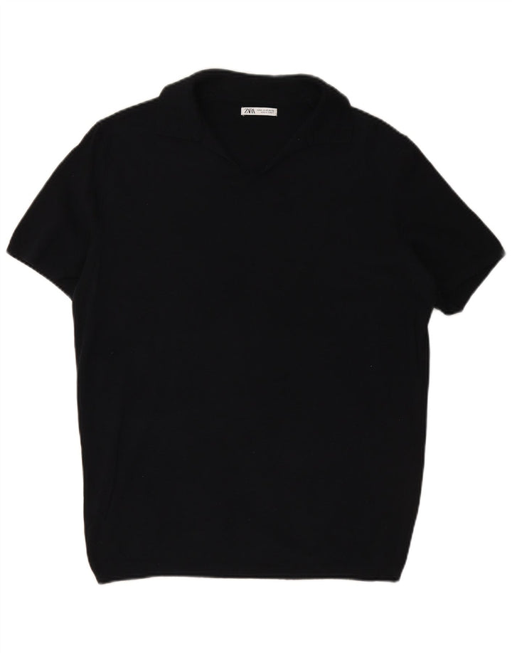 Ανδρικό πουκάμισο πόλο ZARA μεσαίο μπλε ναυτικό