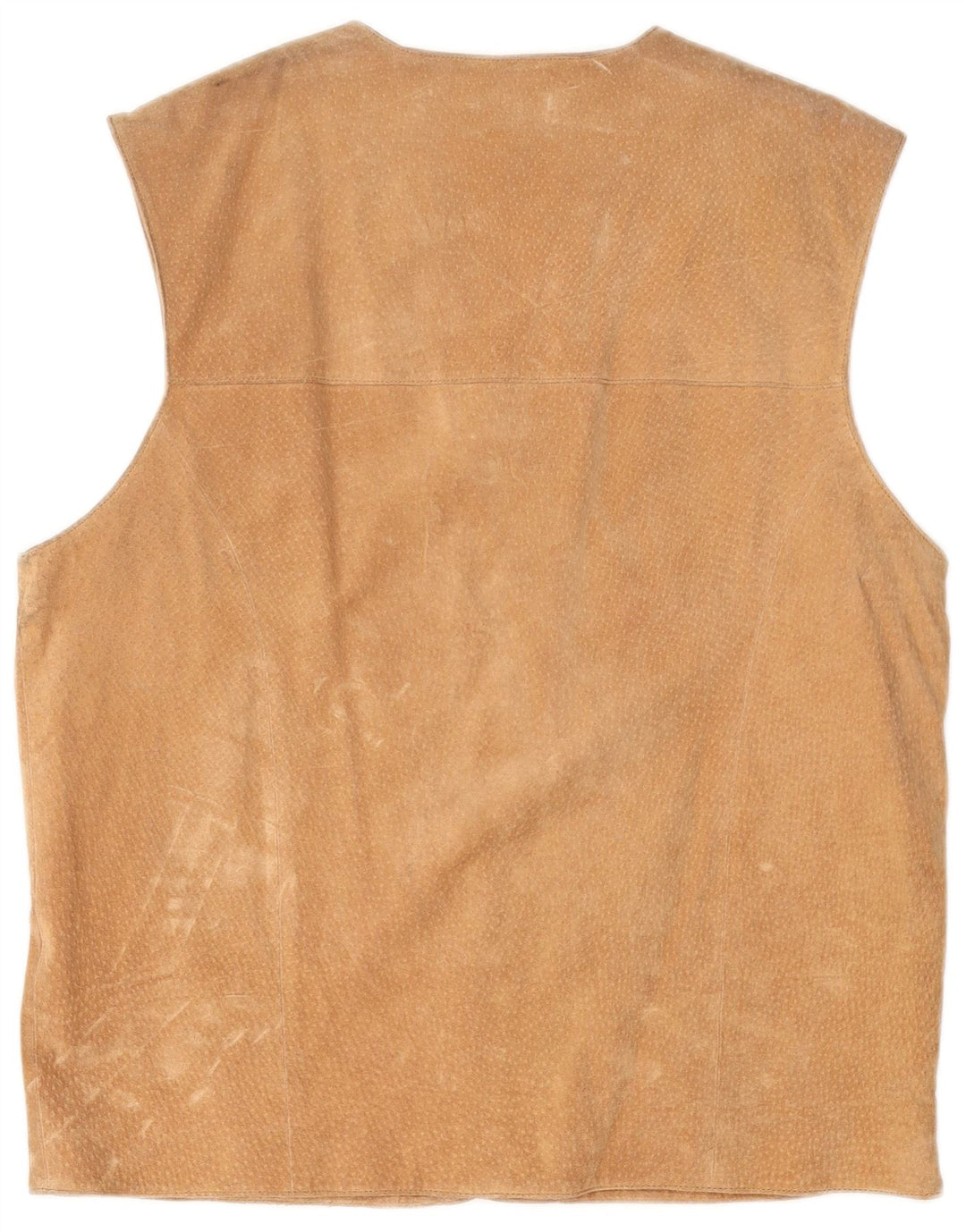 VINTAGE Ανδρικό Suede Gilet IT 56 3XL Beige Leather