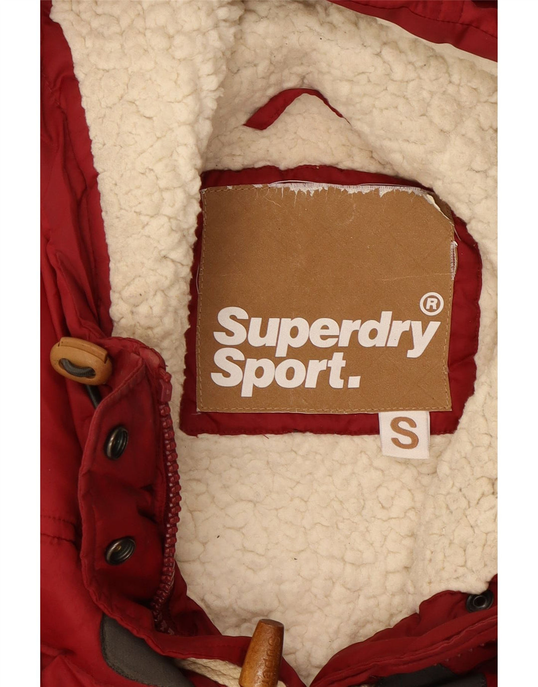SUPERDRY Γυναικεία κουκούλα με επένδυση Gilet UK 10 Small Red Polyester