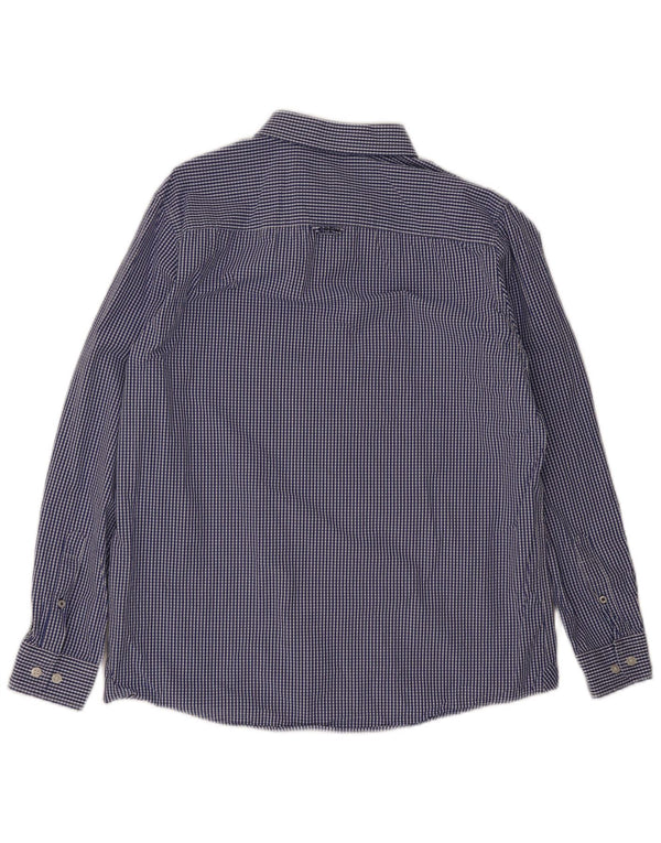 Crew Clothing Mens Classic Fit Shirt Large Blue Gingham Cotton