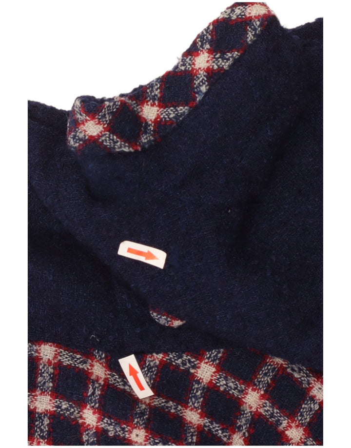 VINTAGE Γυναικείο φόρεμα A-Line UK 12 Medium Navy Blue Check