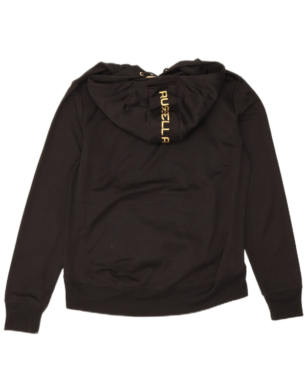 Russell Athletic Womens Graphic Hoodie Jumper UK 10 Small Black