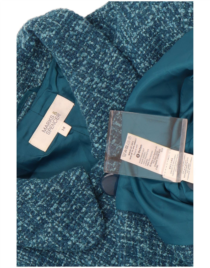Marks & Spencer Γυναικείο μπουφάν blazer UK 14 μεσαίου μπλε πολυεστέρα
