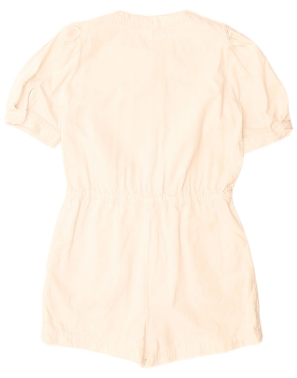 Zara Γυναικείο Playsuit UK 10 Small White Βαμβακερό