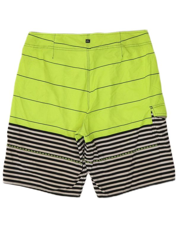 Ανδρικό σορτς κολύμβησης QUIKSILVER Μεγάλο πράσινο ριγέ πολυεστέρα