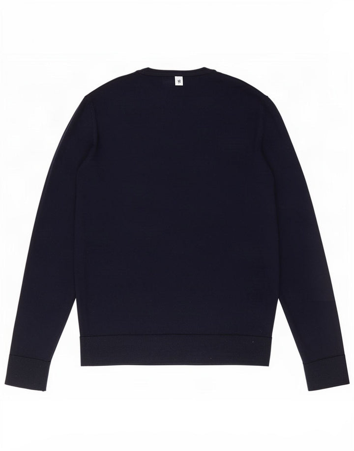 Jack & Jones Ανδρικό πουλόβερ με λαιμόκοψη με λαιμόκοψη μεσαίου χρώματος ναυτικό μαλλί Merino