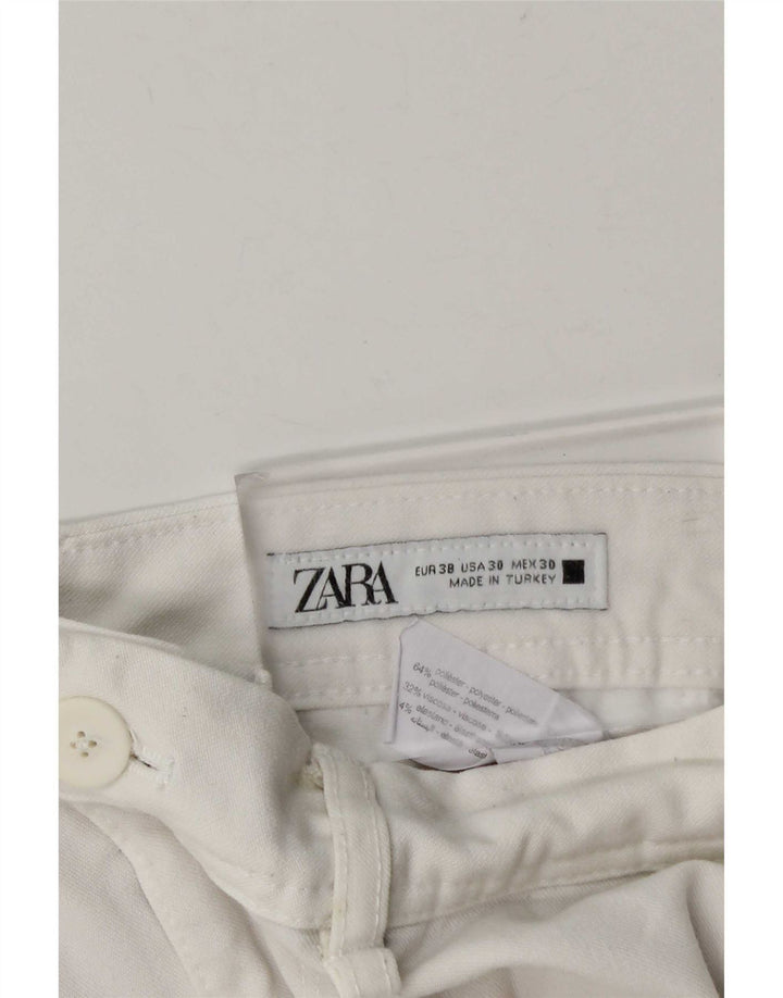 Zara Ανδρικό παντελόνι Chino Slim EU 38 Small W30 L28 Λευκό Πολυεστέρας