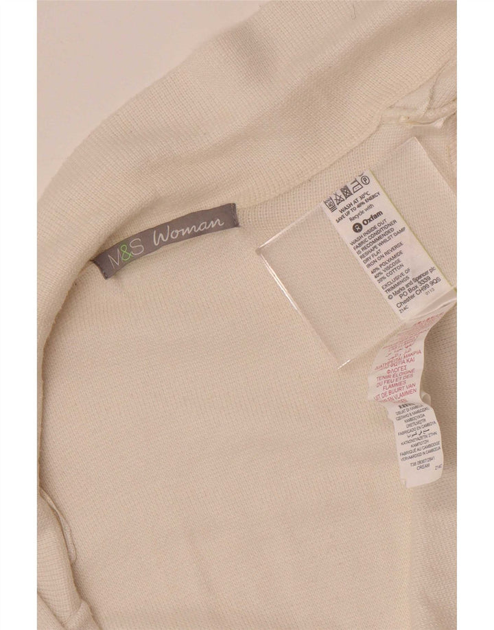 Marks & Spencer Γυναικείο ανοιχτό πουλόβερ ζακέτα UK 14 Medium Beige Polyamide