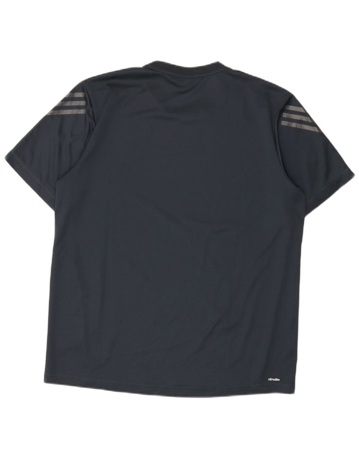 Adidas Ανδρικό T-Shirt Climalite Top Large Navy Blue Polyester