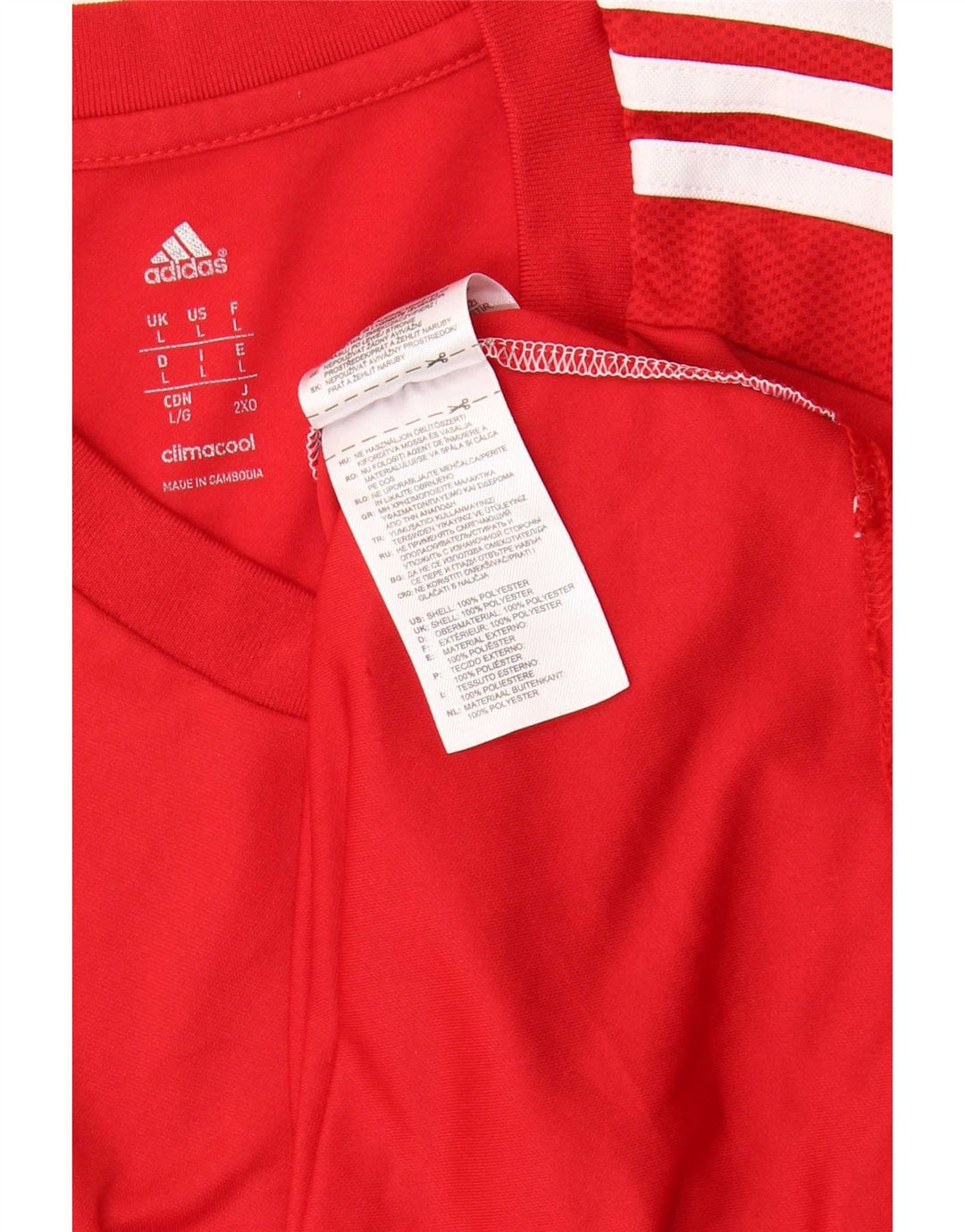 Ανδρικό T-Shirt Adidas Climacool Top Large Red Colourblock Πολυεστέρας