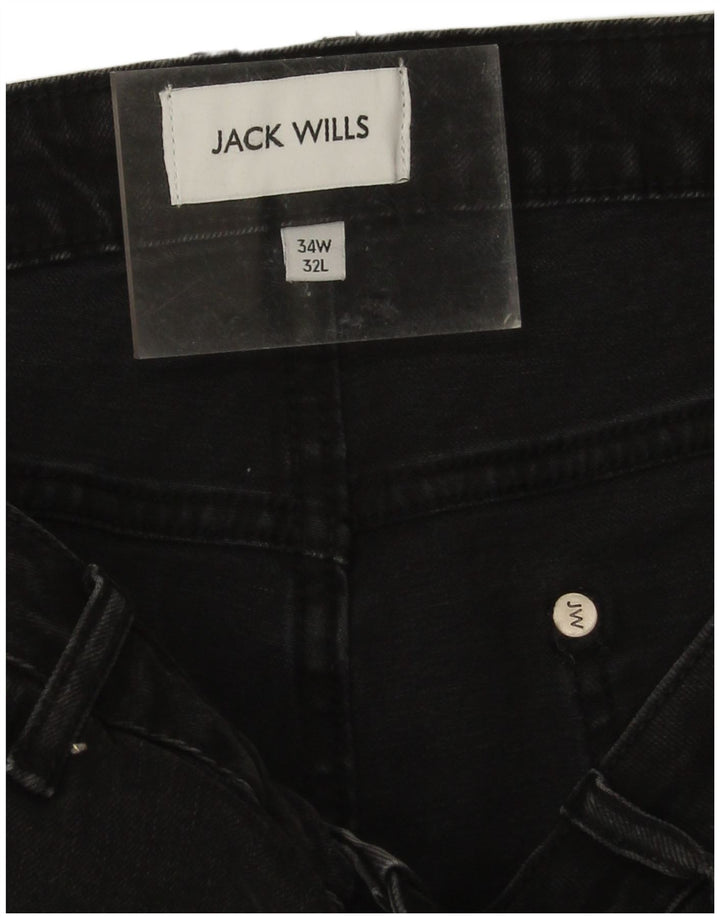 Jack Wills Ανδρικό Slim Jeans W34 L29 Μαύρο βαμβακερό