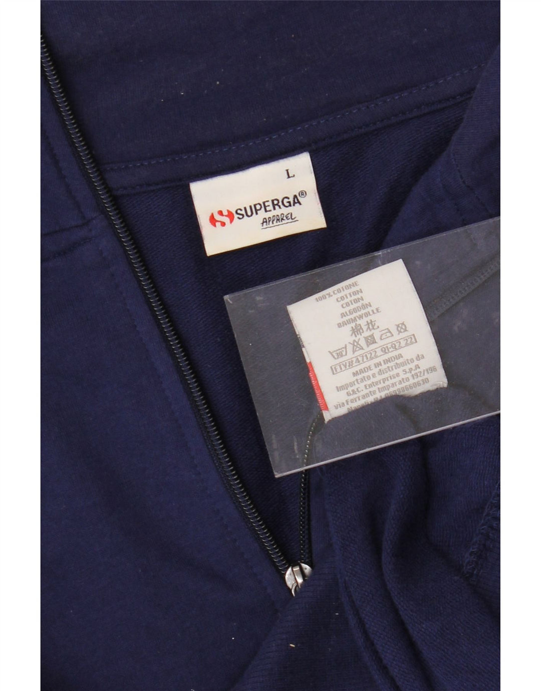 Γυναικεία αθλητική φόρμα SUPERGA Top Jacket UK 16 Large Navy Blue Cotton