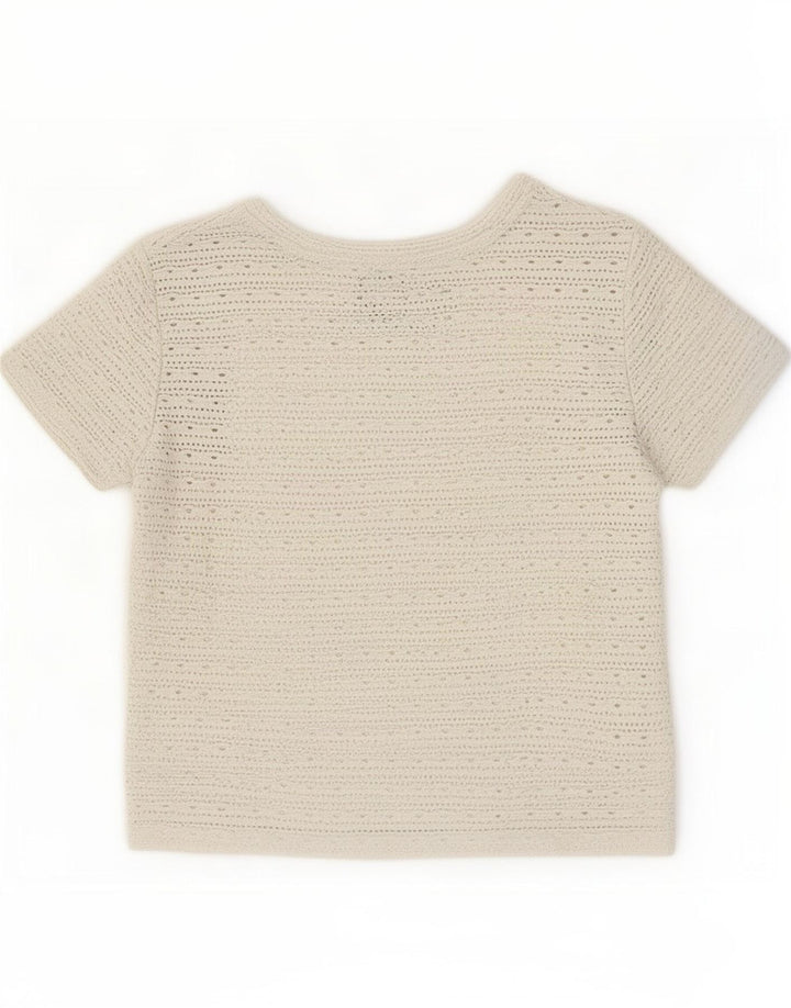 Zara Γυναικείο T-Shirt Crop Top UK 10 Small Grey Polyester