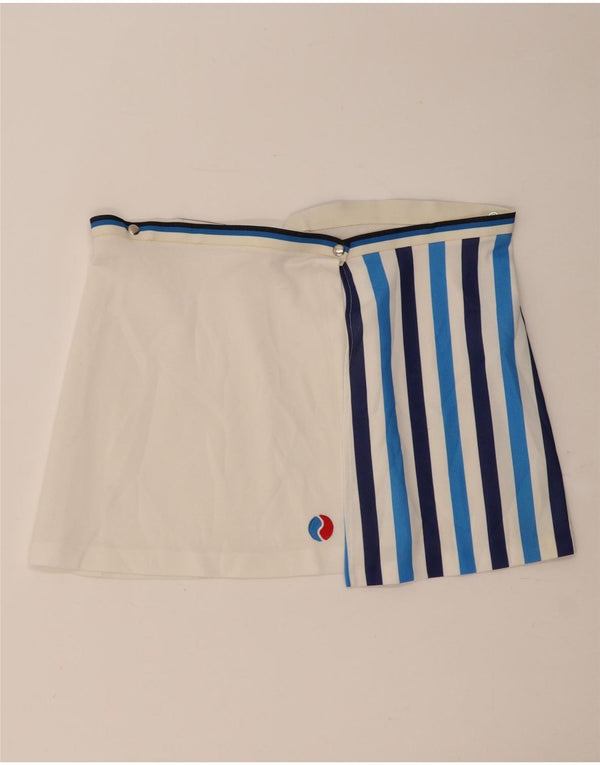PANATTA Womens Tennis Skirt IT 48 XL  White Striped Polyester
