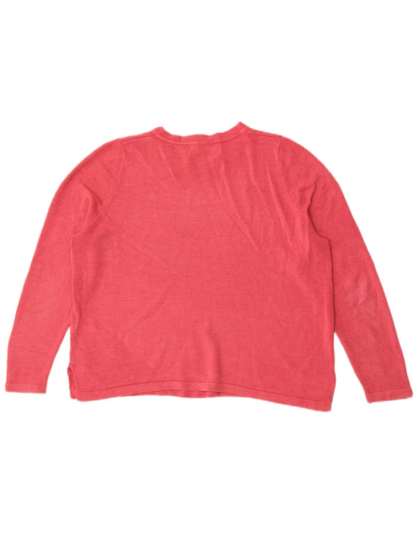 Marks & Spencer Γυναικείο πουλόβερ με λαιμόκαυστο UK 18 XL κόκκινο ακρυλικό