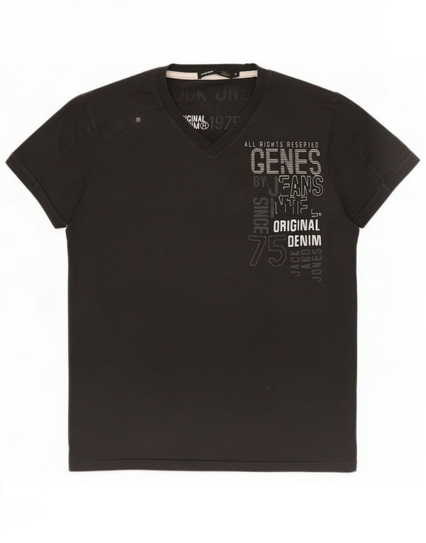 Jack & Jones Ανδρικό γραφικό T-Shirt Top Small Black