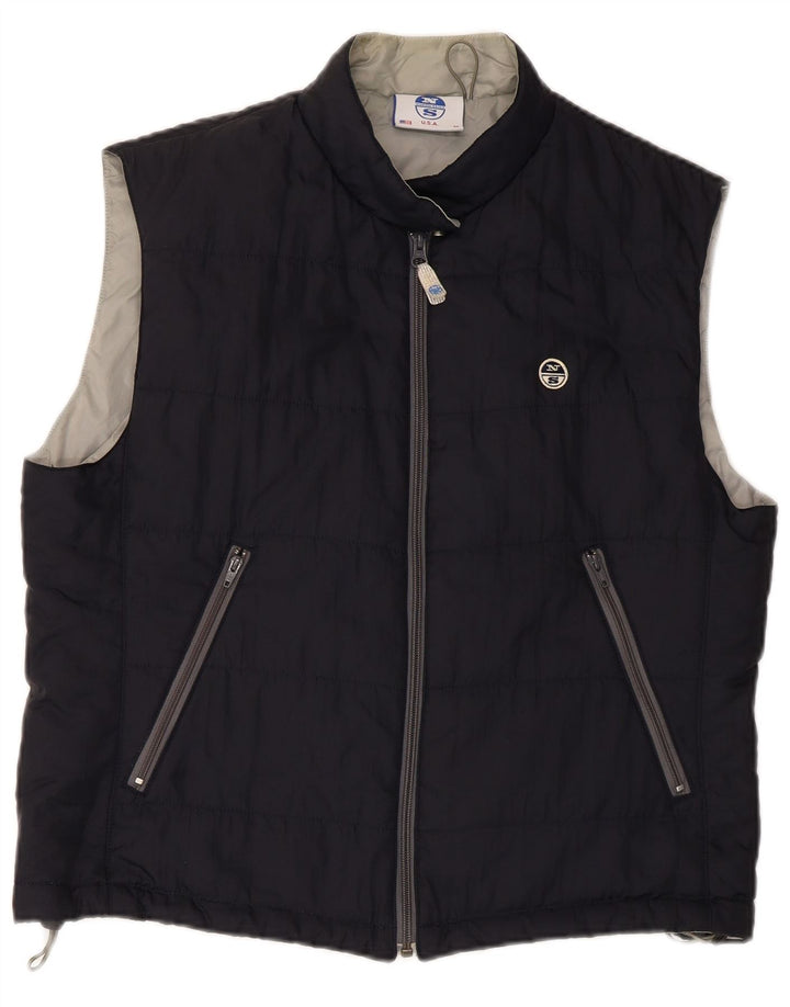 North Sails Mens Padded Gilet UK 38 Medium Navy Blue Polyamide