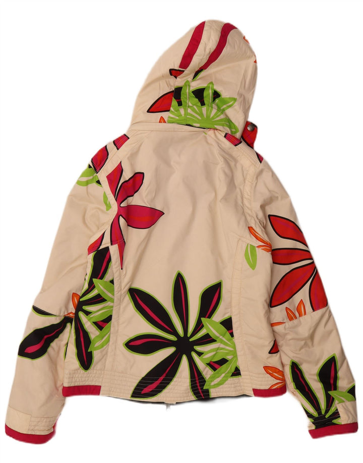 Sportalm Γυναικείο μπουφάν σκι με κουκούλα EU 38 Medium Off White Floral Polyamide