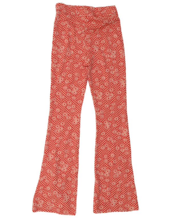 Zara Γυναικείο Flare Casual Παντελόνι Medium W28 L33 Πορτοκαλί Floral Polyester