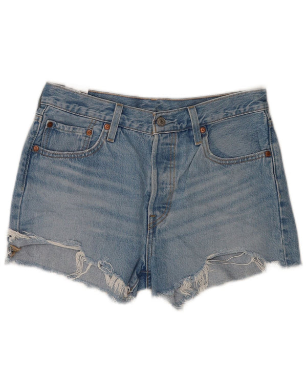 Levi's Womens 501 Distressed τζιν σορτς W28 μεσαίο μπλε βαμβακερό