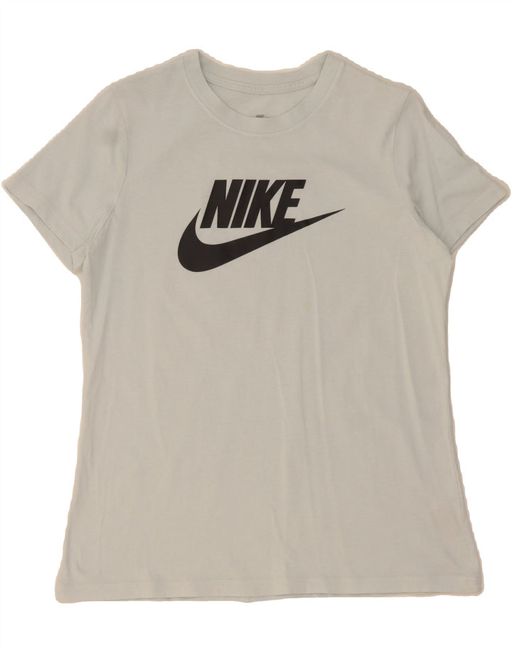 NIKE Womens Graphic T-Shirt Top UK 12 Medium Blue Cotton Vintage Nike and Second-Hand Nike from Messina Hembry 