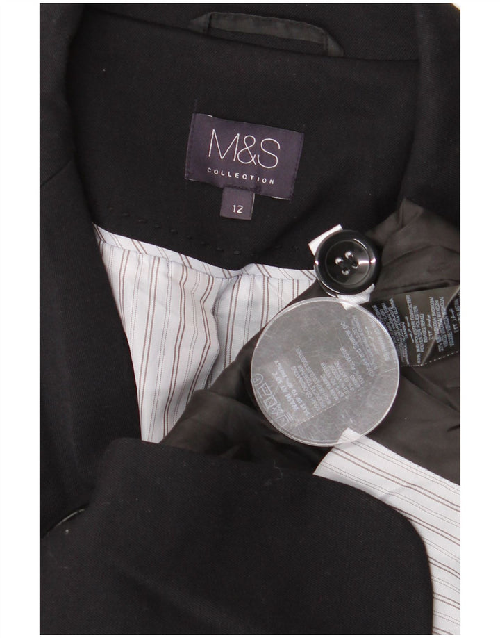 Marks & Spencer Γυναικείο Μπουφάν Blazer Crop 1 Button UK 12 Medium Black