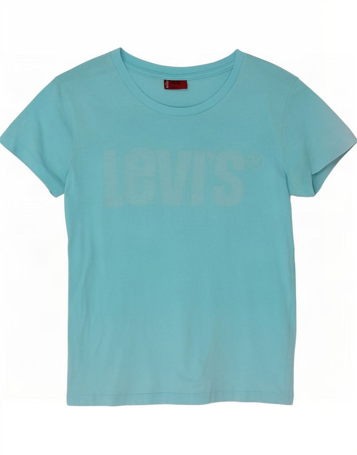 Γυναικείο γραφικό T-Shirt Levi's Top UK 12 Medium Blue