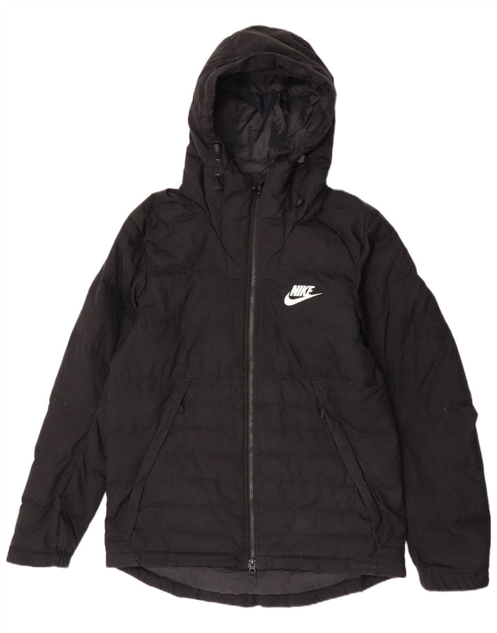 Ανδρικό μπουφάν με κουκούλα Nike UK 38 μεσαίο μαύρο πολυεστέρας