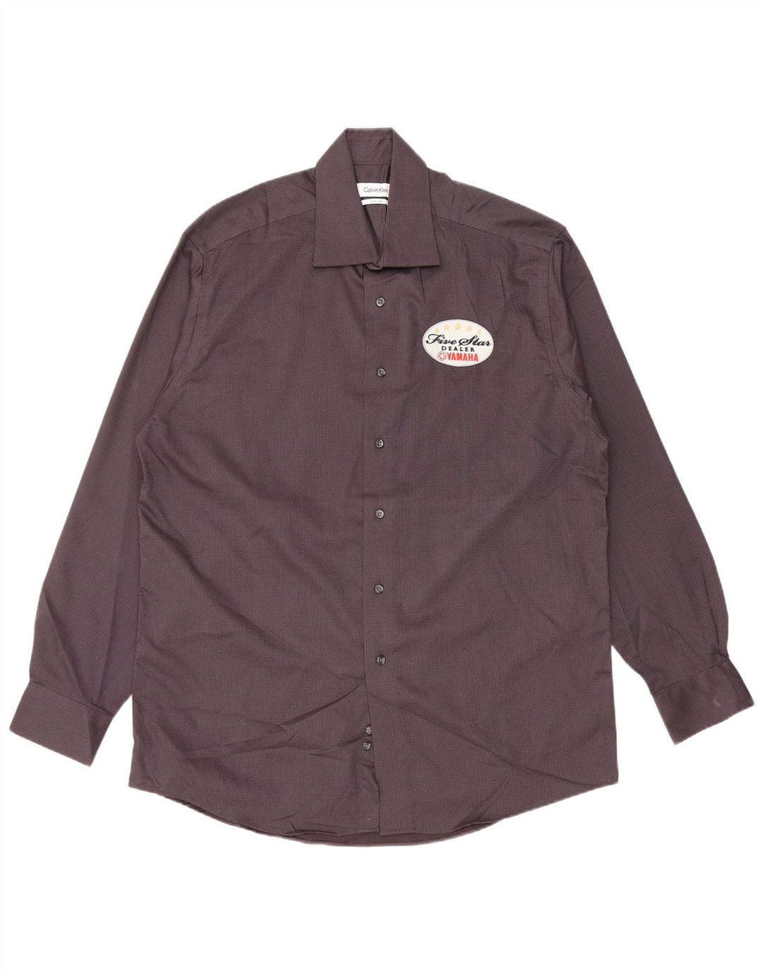 Ανδρικό πουκάμισο CALVIN KLEIN Νούμερο 15 1/2 16 Βαμβακερό μεσαίο γκρι με στίγματα