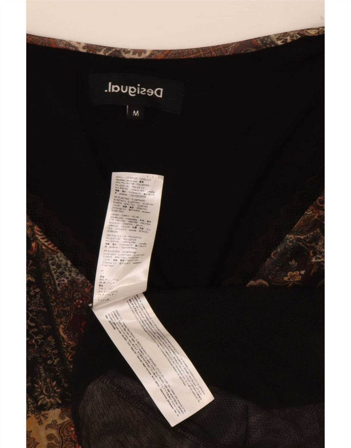 Desigual γυναικεία μακρυμάνικη μπλούζα UK 14 Μεσαίου καφέ πολυεστέρας Paisley
