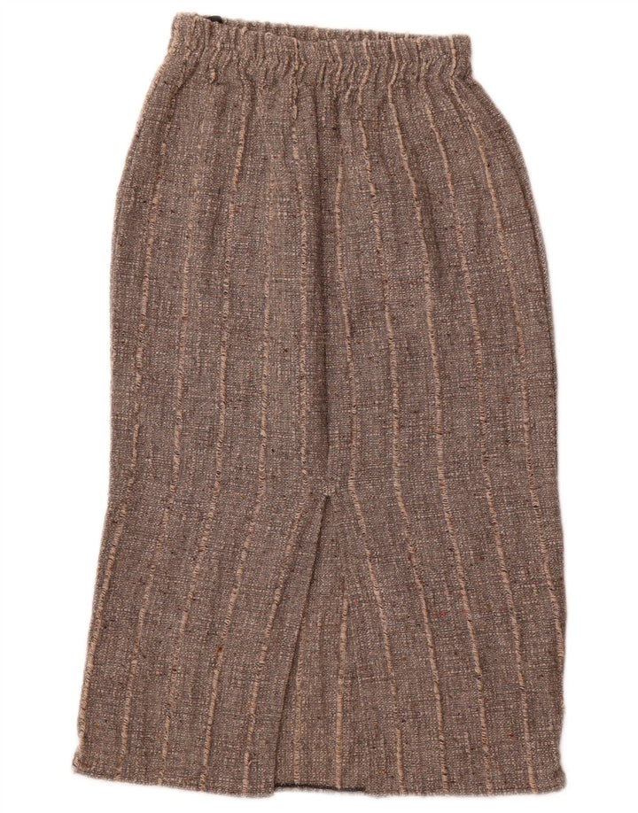 Vintage Γυναικεία Midi Φούστα W26 Μικρή Γκρι Ριγέ Πολυακρυλική