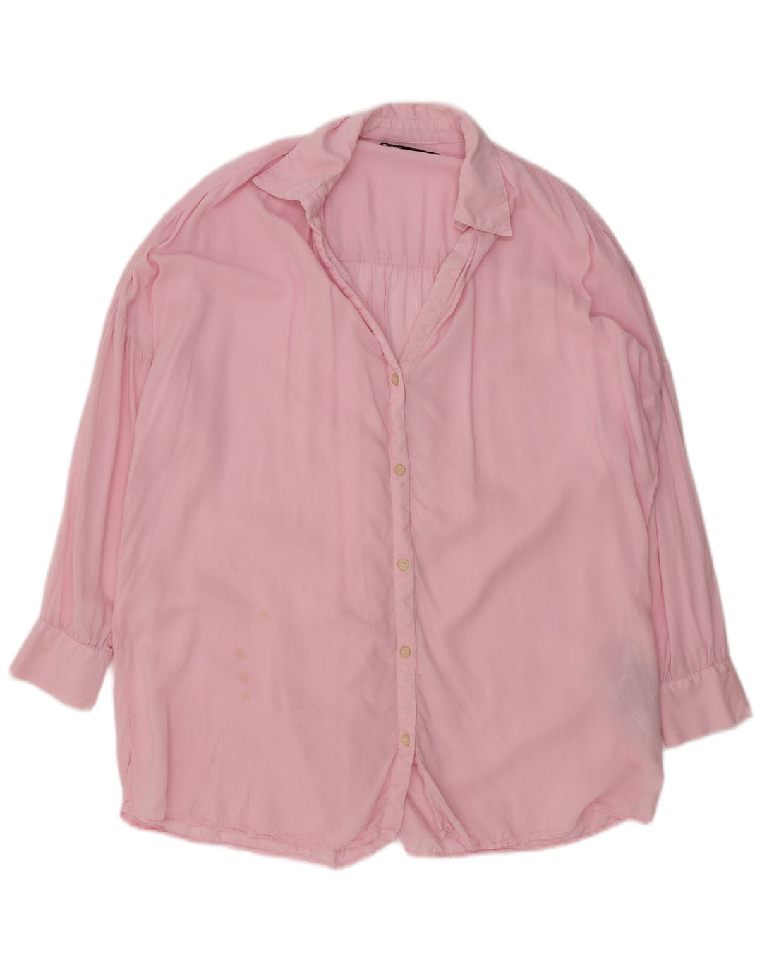 Zara Γυναικείο πουκάμισο Oversized UK 6 XS Pink Lyocell