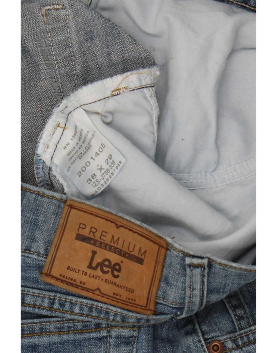 Lee Mens Straight Jeans W38 L29 Μπλε Βαμβακερό