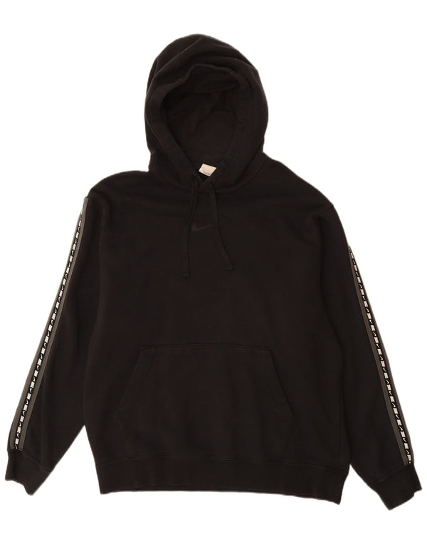 Ανδρικό γραφικό κουκούλα NIKE, μεγάλο μαύρο βαμβακερό