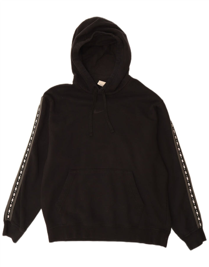 Ανδρικό γραφικό κουκούλα NIKE, μεγάλο μαύρο βαμβακερό
