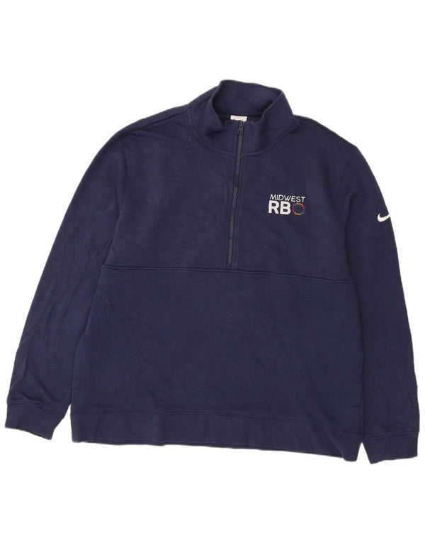 Ανδρικό φούτερ Nike με φερμουάρ με φερμουάρ, Jumper 2XL, μπλε ναυτικό, βαμβακερό