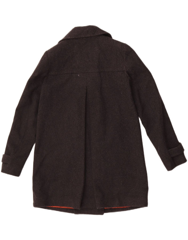 Benetton Γυναικείο παλτό μπιζελιού UK 10 Small Grey Wool