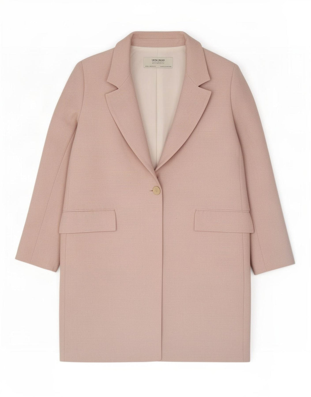Zara Γυναικείο Oversized Πανωφόρι UK 10 Small Pink Polyester