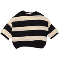 Zara γυναικεία μπλούζα oversized 1/2 μανίκι τοπ UK 12 μεσαία λευκή ριγέ