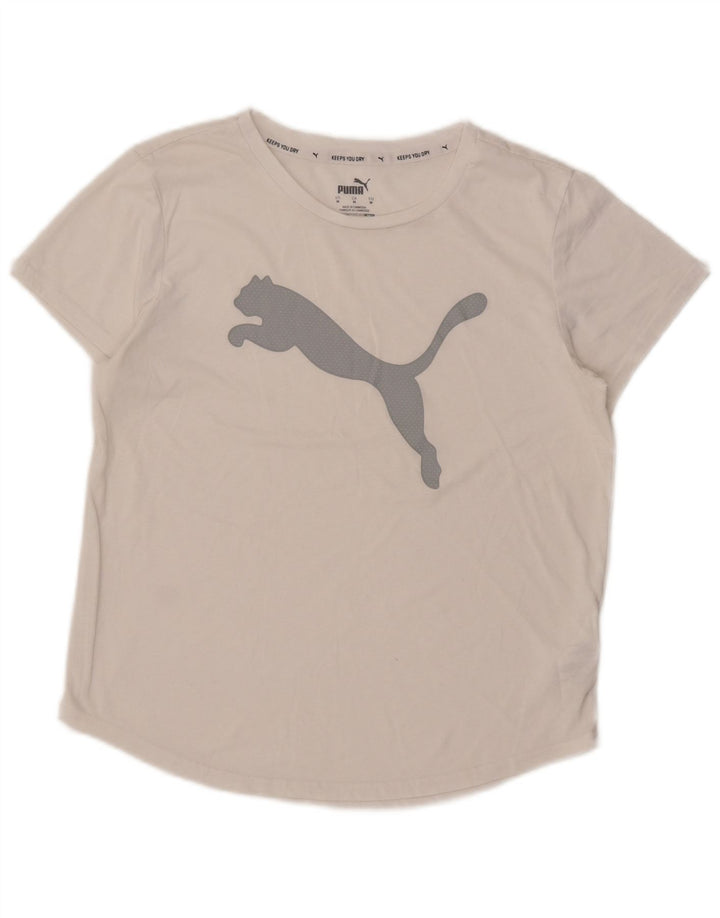Γυναικείο γραφικό μπλουζάκι PUMA Top UK 14 Μεσαίο λευκό πολυεστέρας