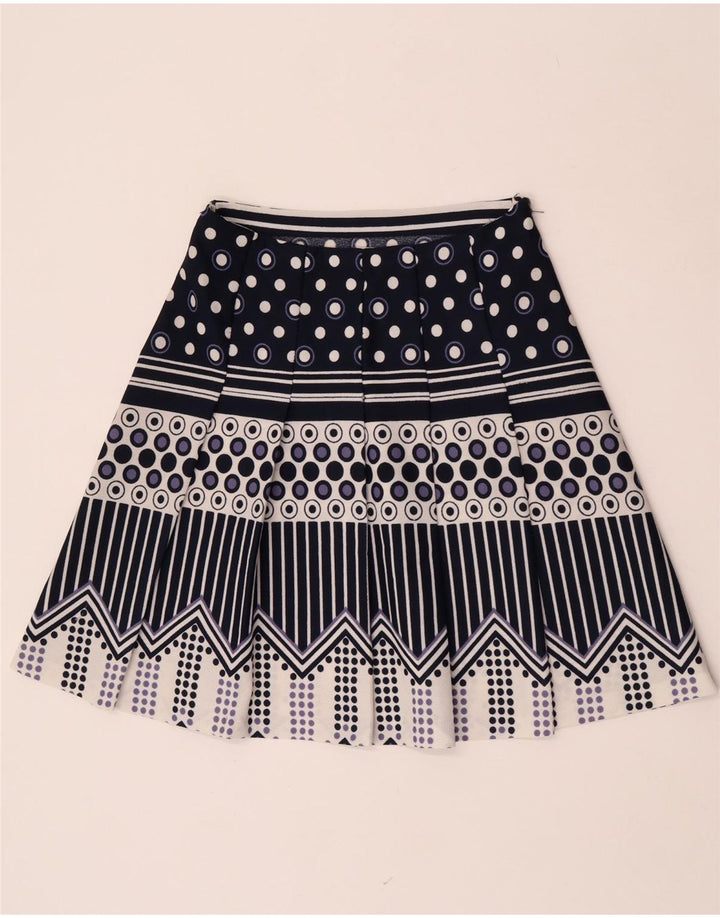 Vintage Γυναικεία Πλισέ Φούστα W28 Medium Navy Blue γεωμετρική