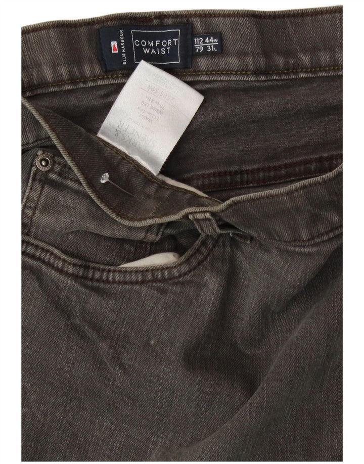 Marks & Spencer Ανδρική Άνεση Εφαρμογή Straight Jeans W44 L31 Γκρι βαμβακερό